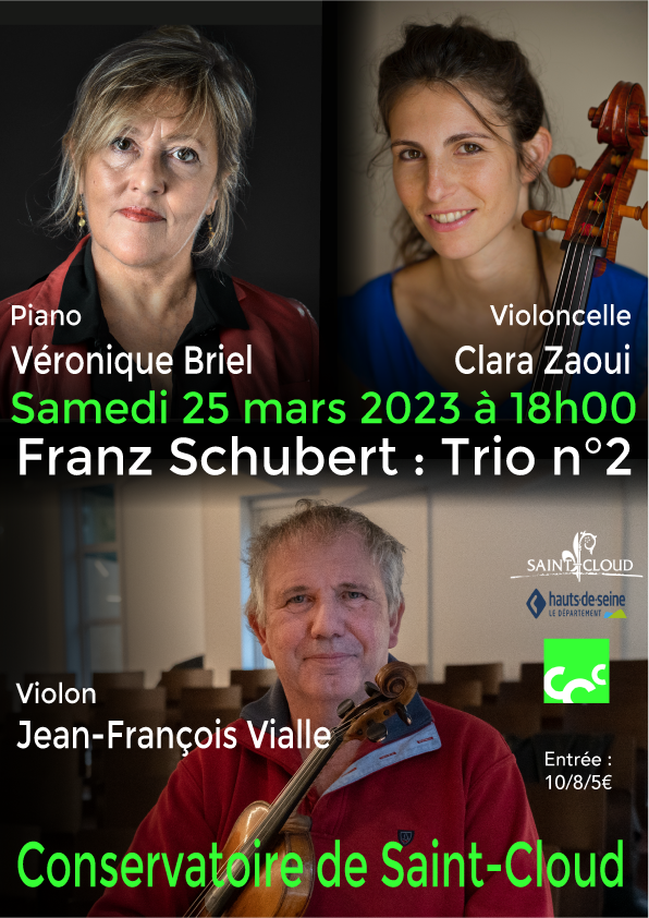 Trio n°2 de F.Schubert<br><strong>25 Mars à 18h00<br> à l’auditorium</strong>