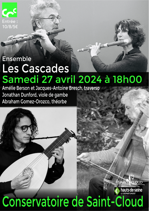 Ensemble baroque “Les Cascades” <br><strong>samedi 27 avril 2024<br>Auditorium</strong>