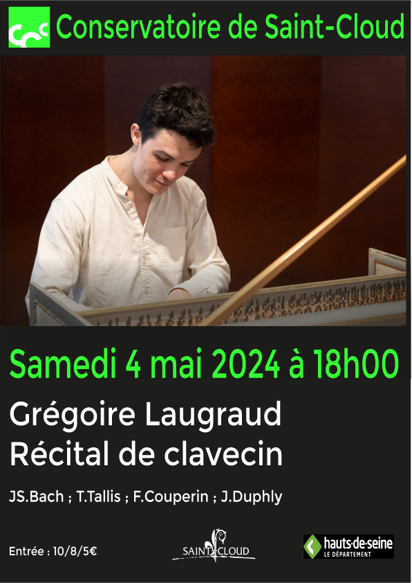 Récital de clavecin : Grégoire Laugraud <br><strong>samedi 4 mai 2024<br>Auditorium</strong>