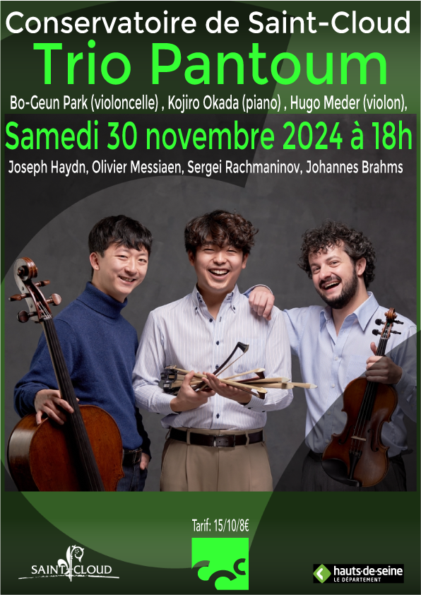 Trio Pantoum<br><strong>Samedi 30 Novembre <br>à 18h00 <br>Auditorium</strong>