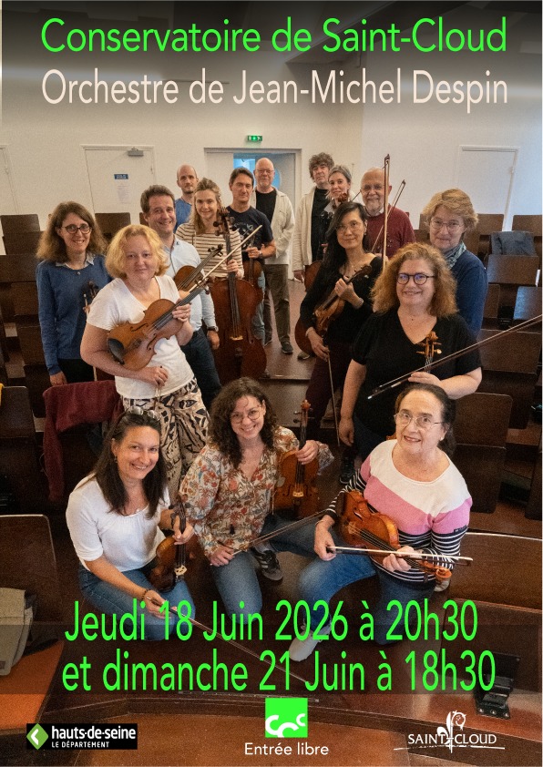 Concert de l&rsquo;orchestre<br><strong>jeudi 18 juin 2026 <br>à 20h30 – Auditorium</strong>